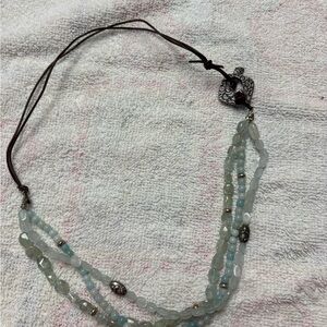 Elegant Silver and Blue Beaded Necklace